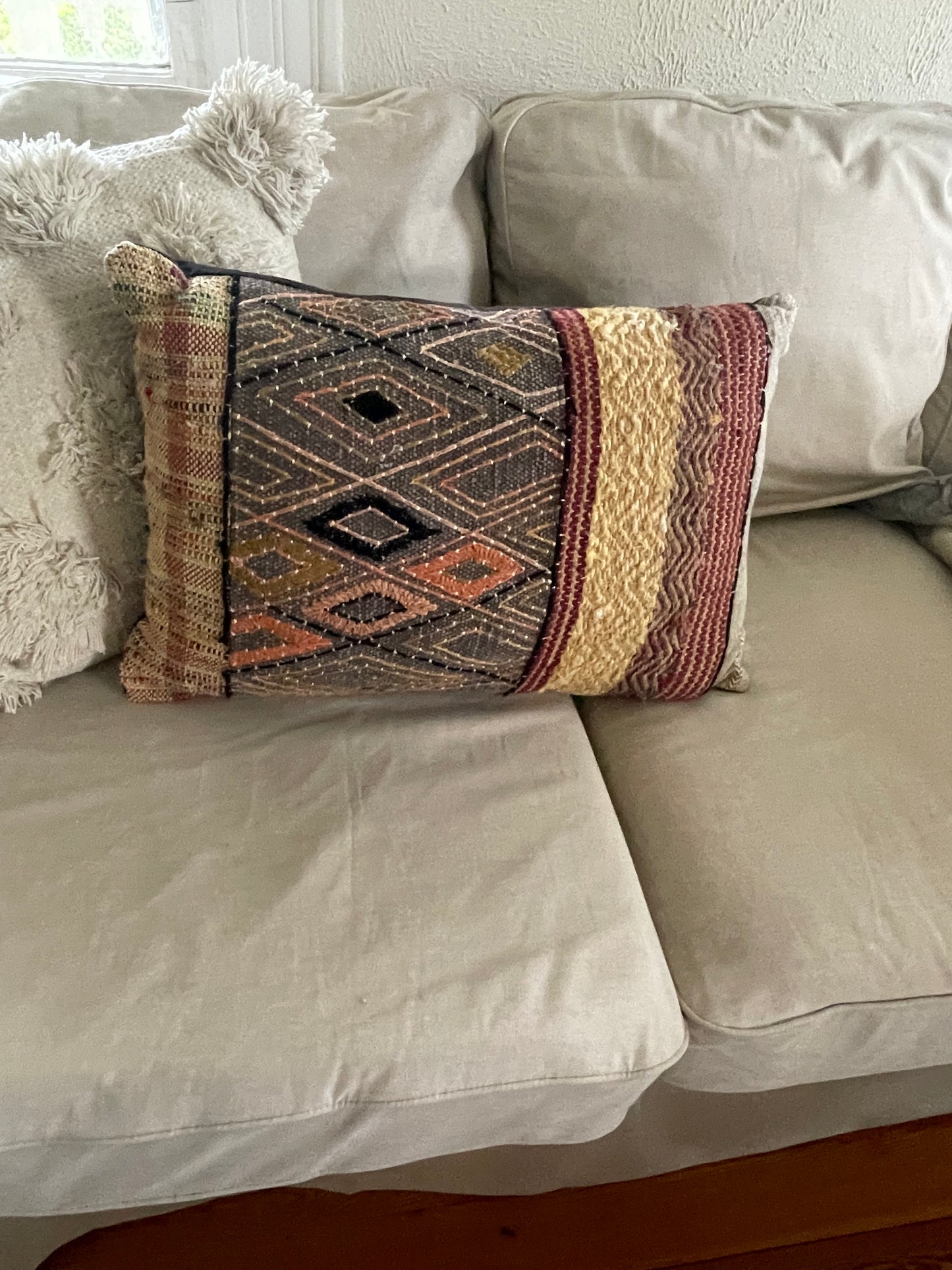 Vintage handwoven pillow
