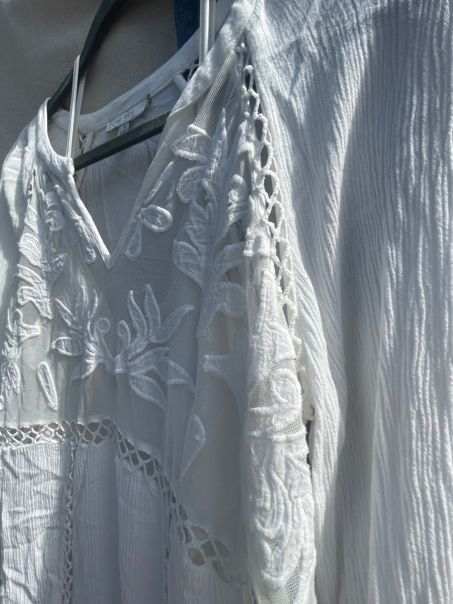 Lace bohostyle top reloved, sustainable clothing, recycled clothing