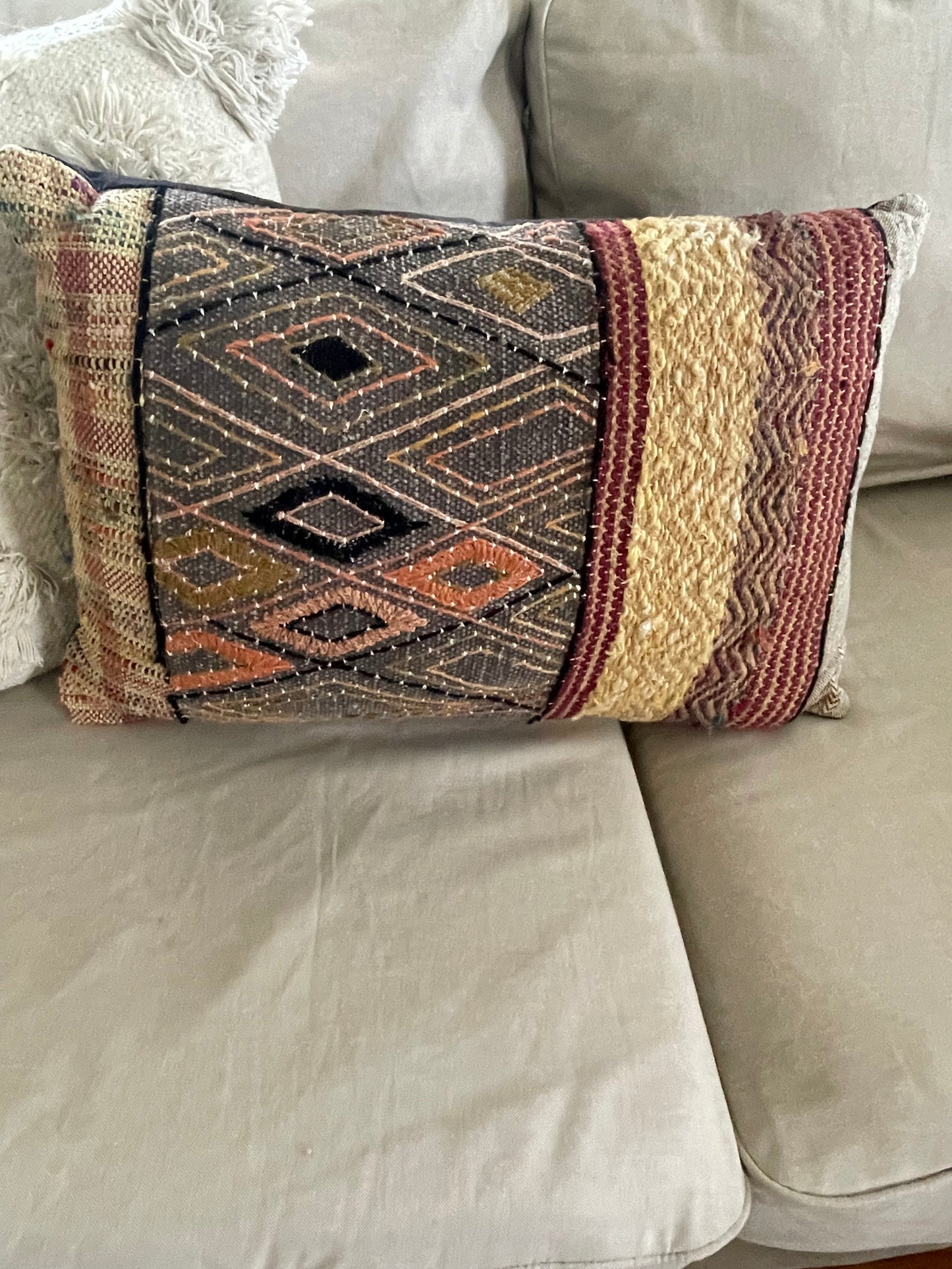 Vintage handwoven pillow