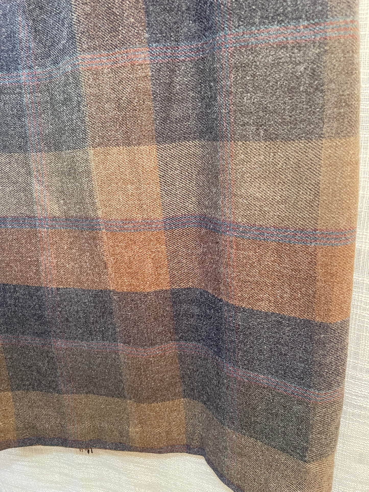 Wool wrap skirt, plaid fall wrap skirt