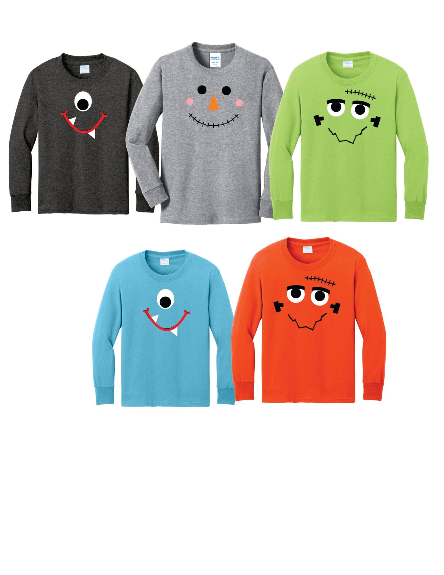 Halloween face shirt, Youth Halloween shirt