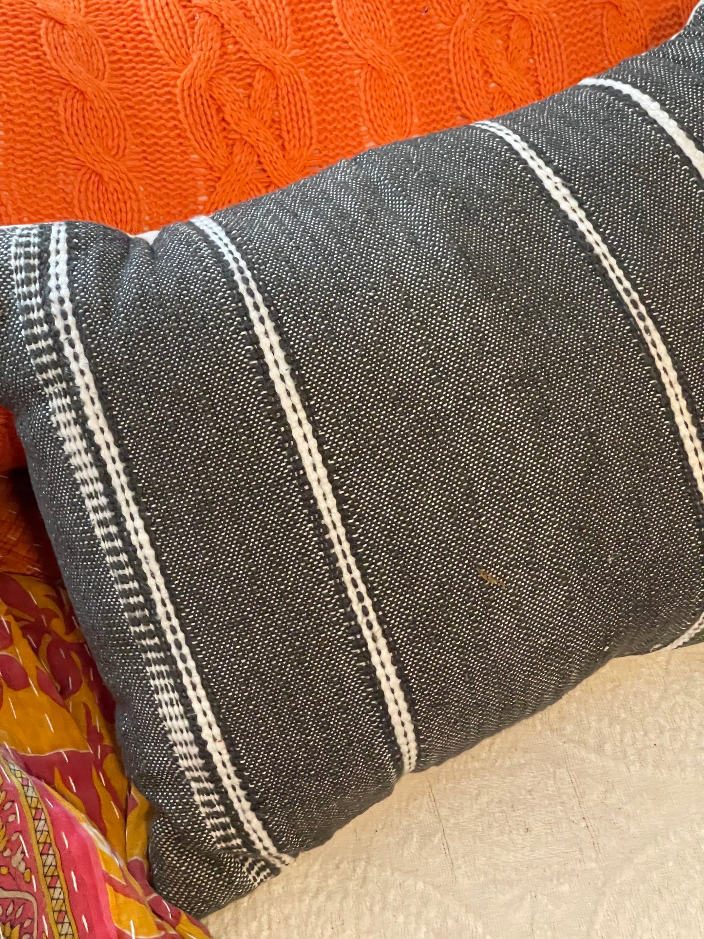 Black stripe pillow