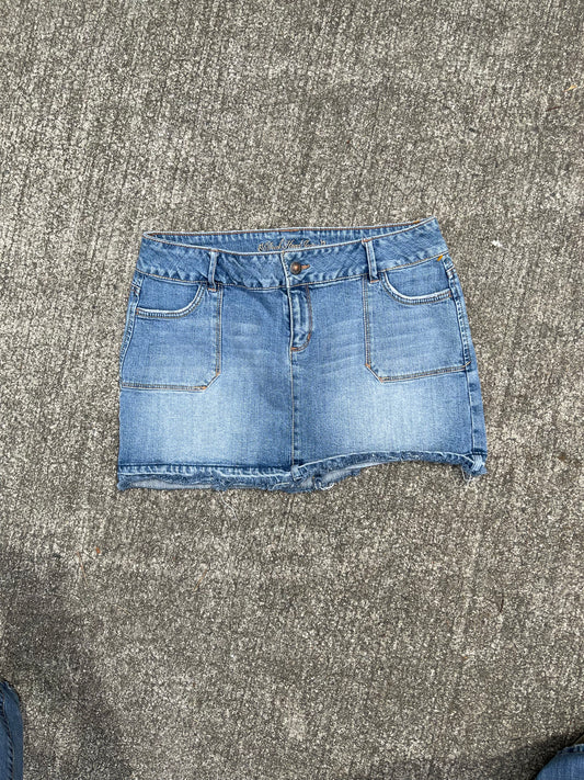 Jean skirt, vintage denim skirt
