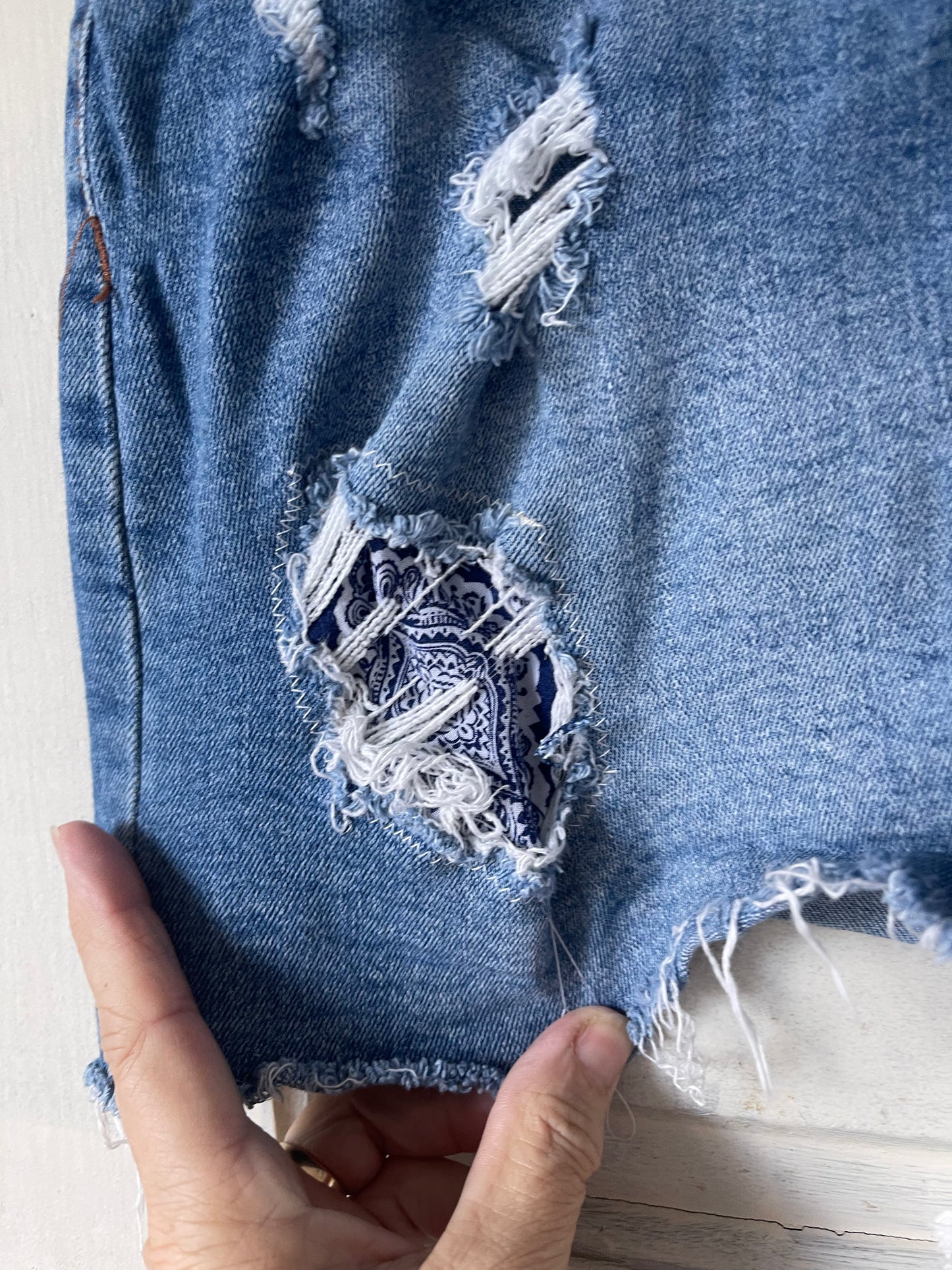 Upcycled denim skirt