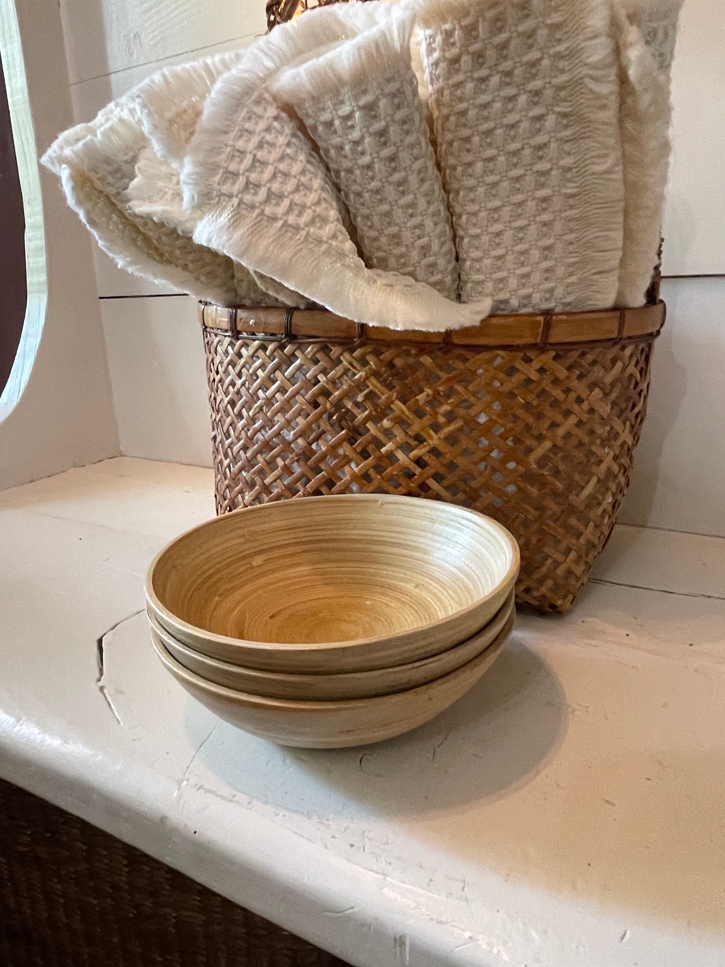 Bamboo serving bowls