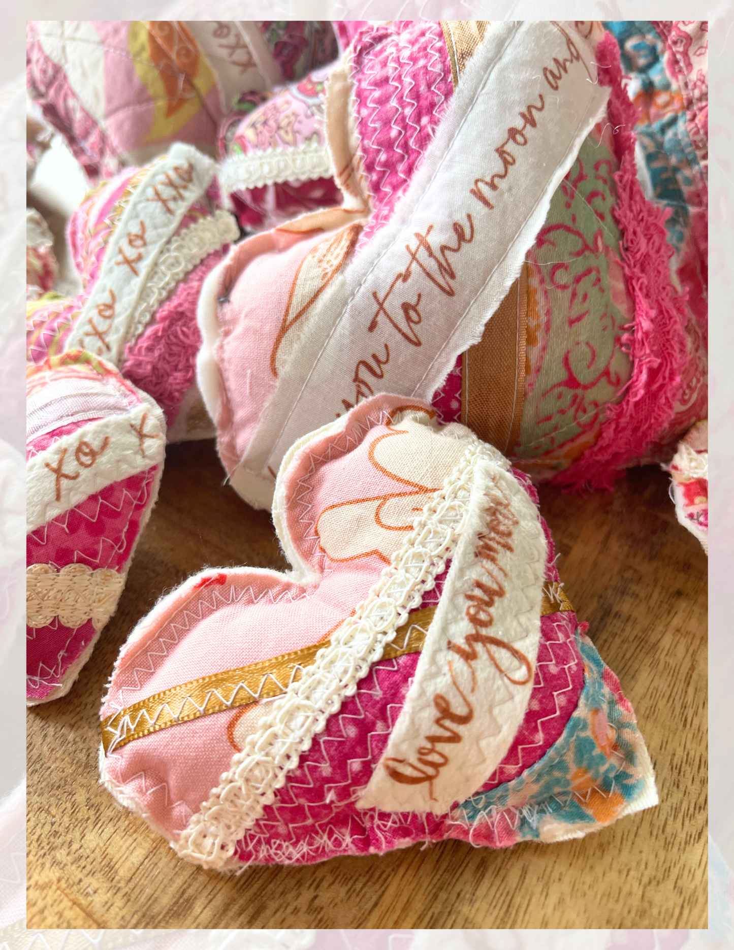 Valentine heart pillow, upcycled pillow