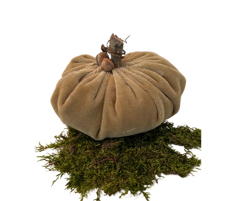 velvet pumpkins, fabric pumpkins
