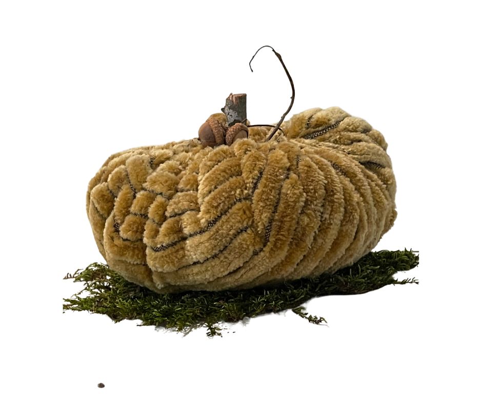 velvet pumpkins, fabric pumpkins