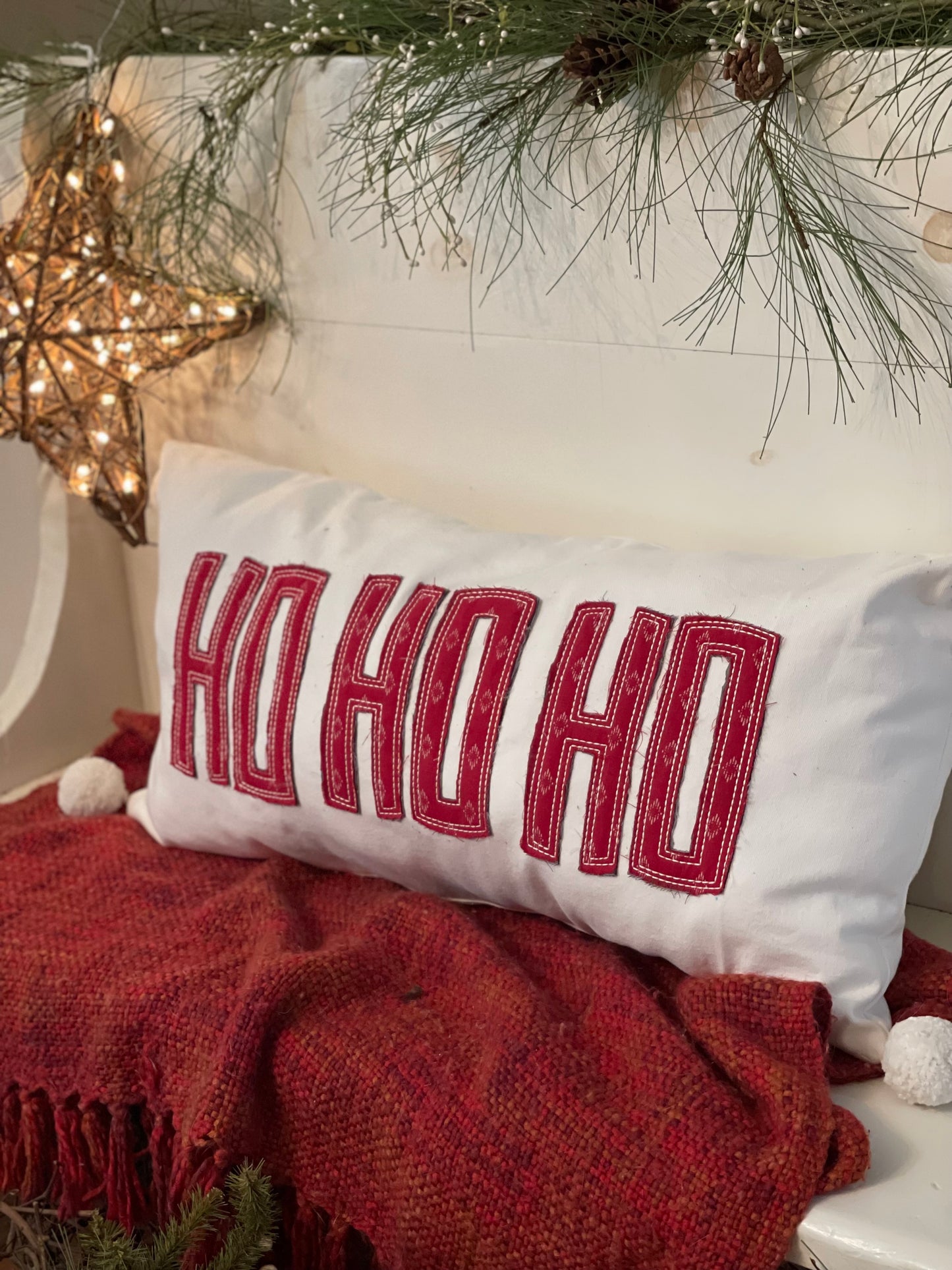Christmas pillow HO HO HO