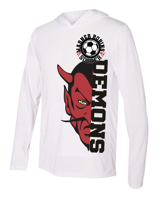 performance hoodie, demon graphic warner robins demons soccer