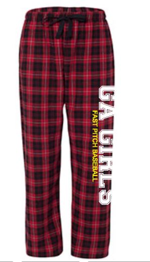Plaid flannel pants, lounge pants, ga girls team pants
