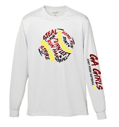 soft ball shirt, long sleeve graphic shirt