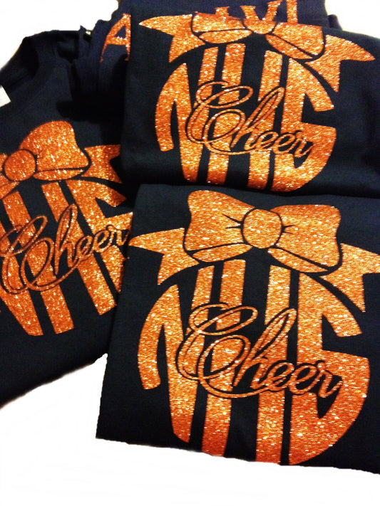 Customized Cheer shirt, Glitter team shirt