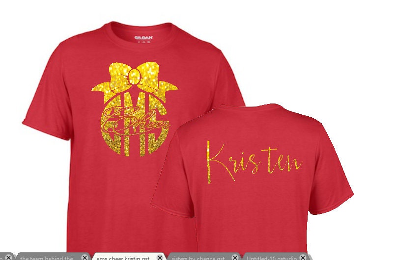 Customized Cheer shirt, Glitter team shirt