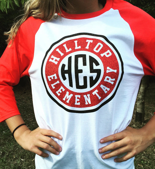 team spirit raglan sleeve shirt, monogramed baseball shirt