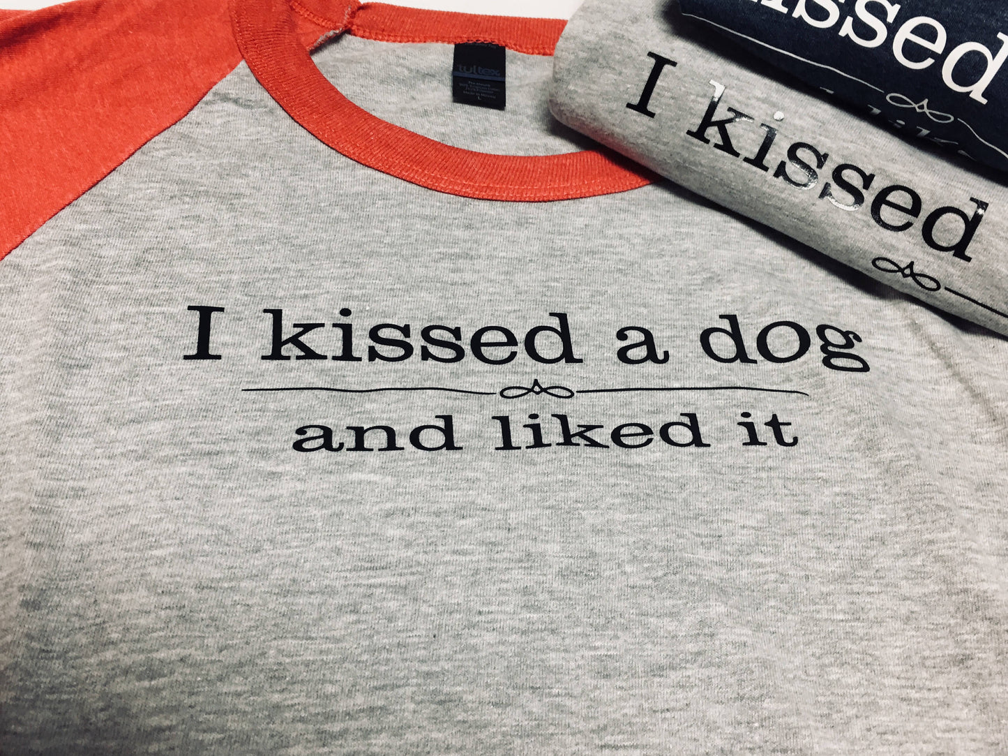 kissed a dog raglan shirt