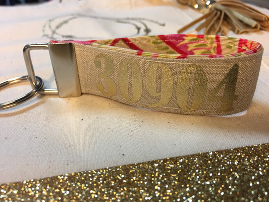 Zip code key chain