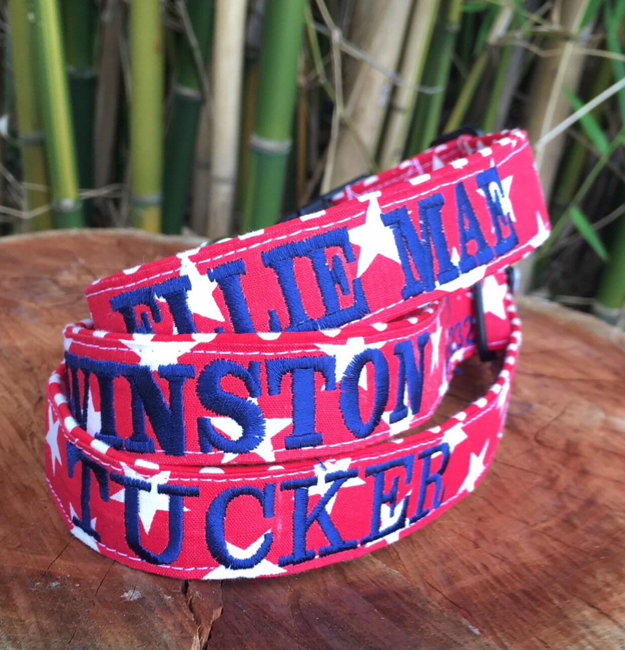 Red white blue dog collar, Monogrammed Dog Collar,personalized dog collar, patriotic dog collar