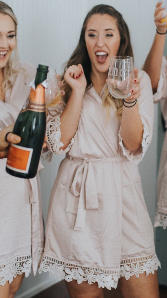 Bridesmaids robes, monogrammed robe