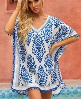 Swimwear coverup, boho style bathing suit coverup