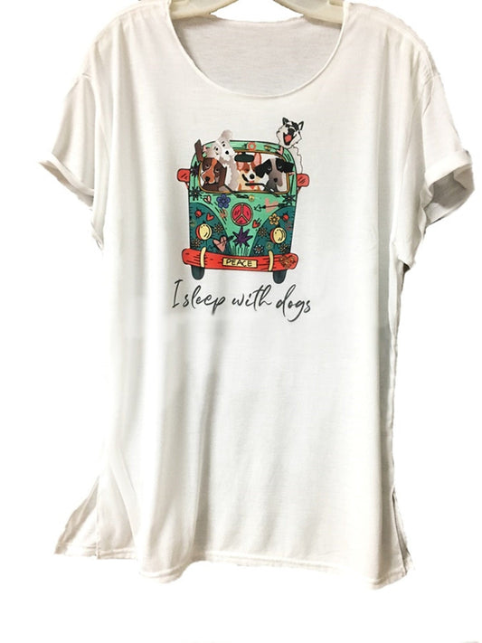 Dog Lover t shirt, I sleep with dogs t shirt