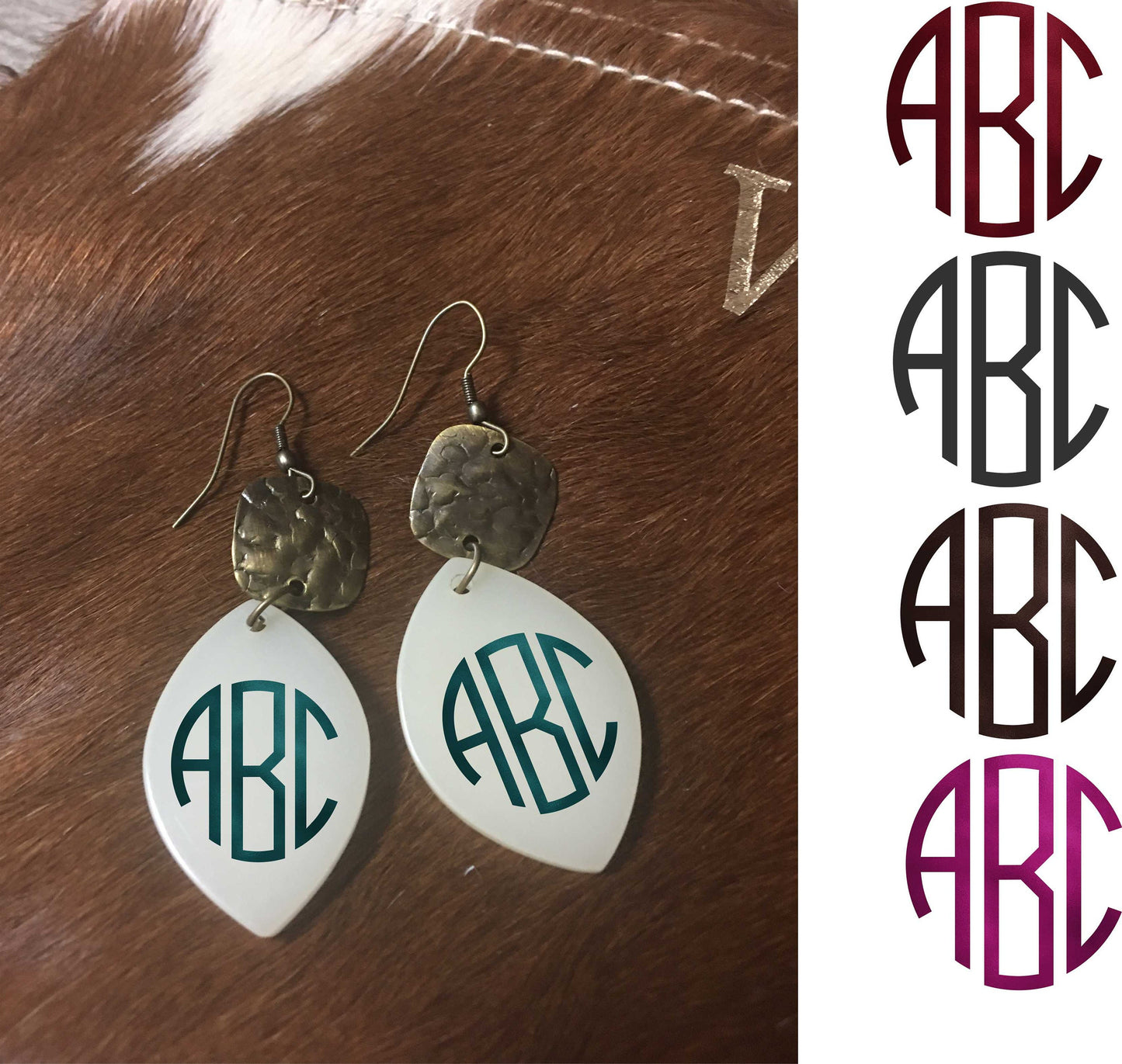 Monogrammed earrings, fairy drop monogrammed earrings