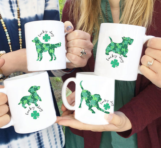 St Patrick's Day mug, Lucky dog mug