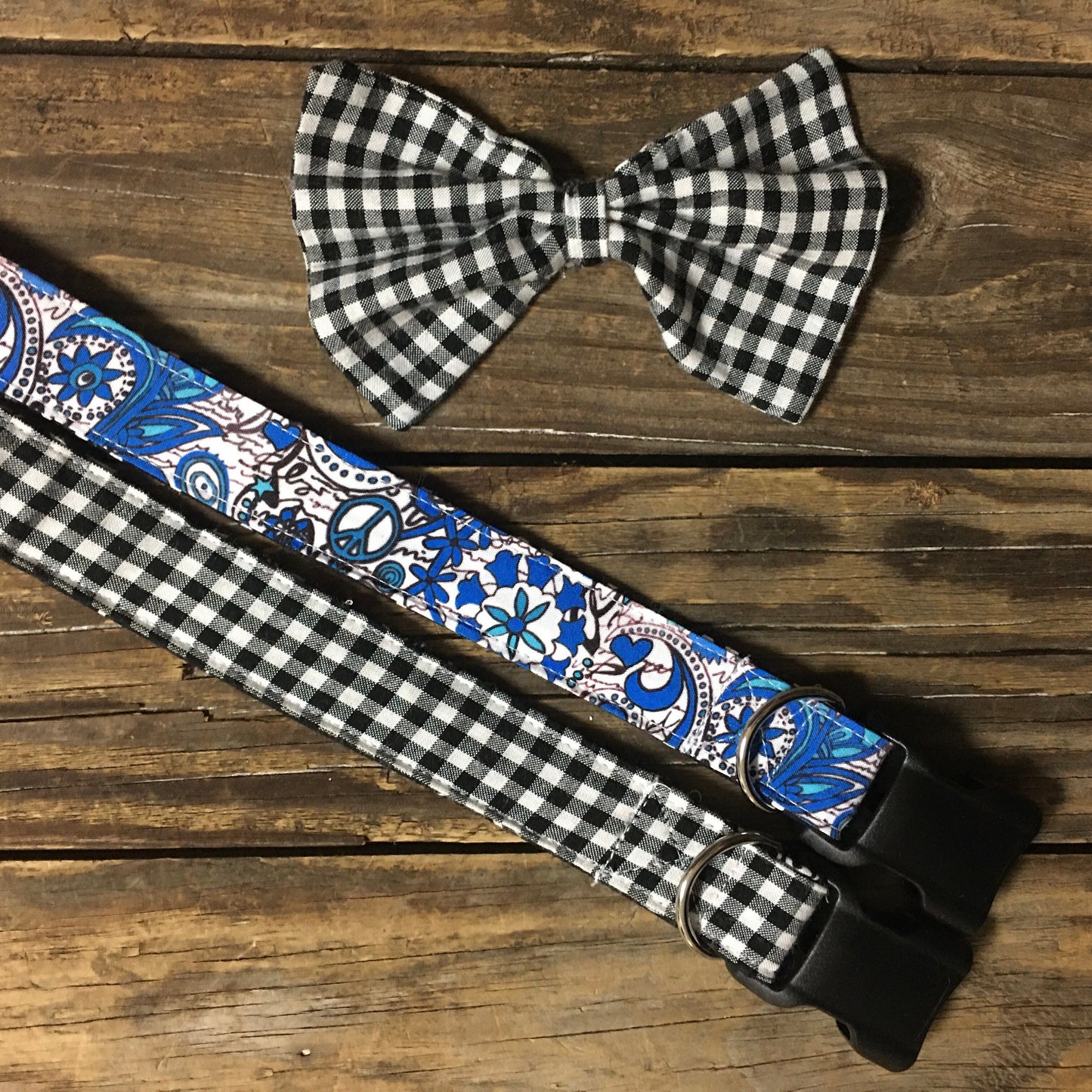 Dog collar with name, phone number, dog collar blue