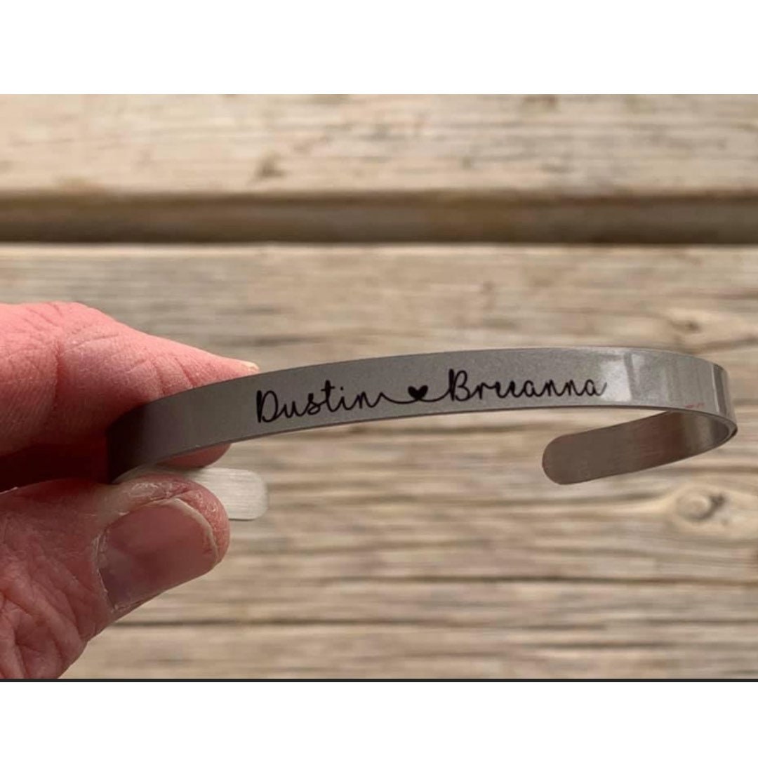 Personalized cuff bracelet, name bracelet