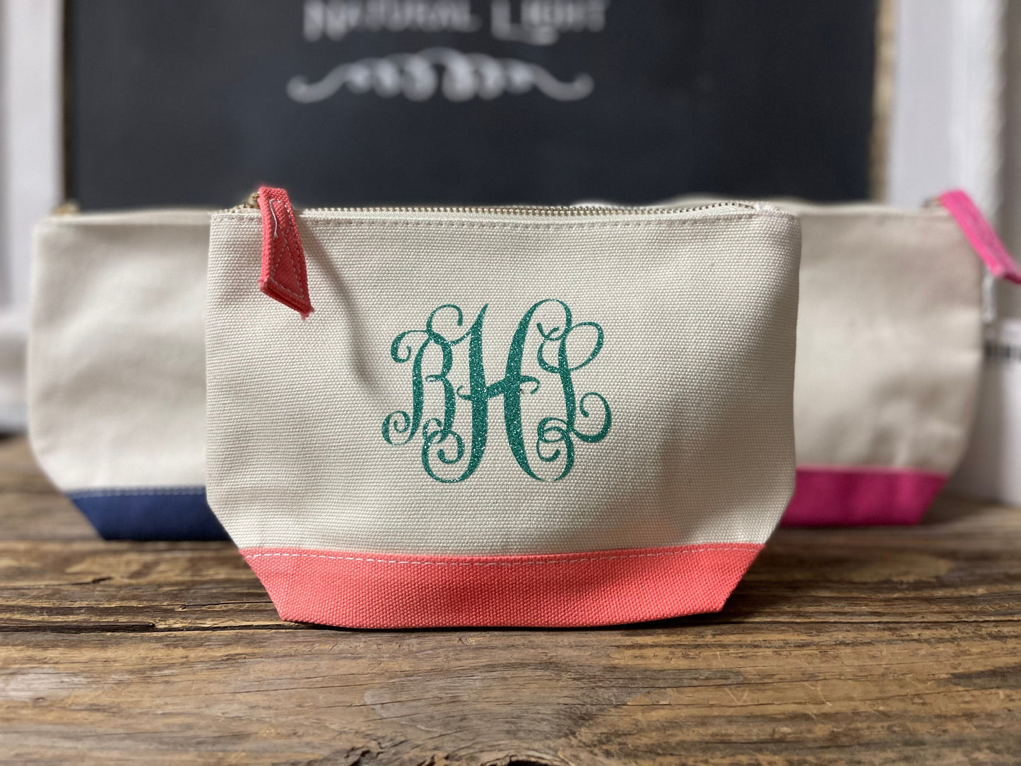 Monogrammed makeup bag