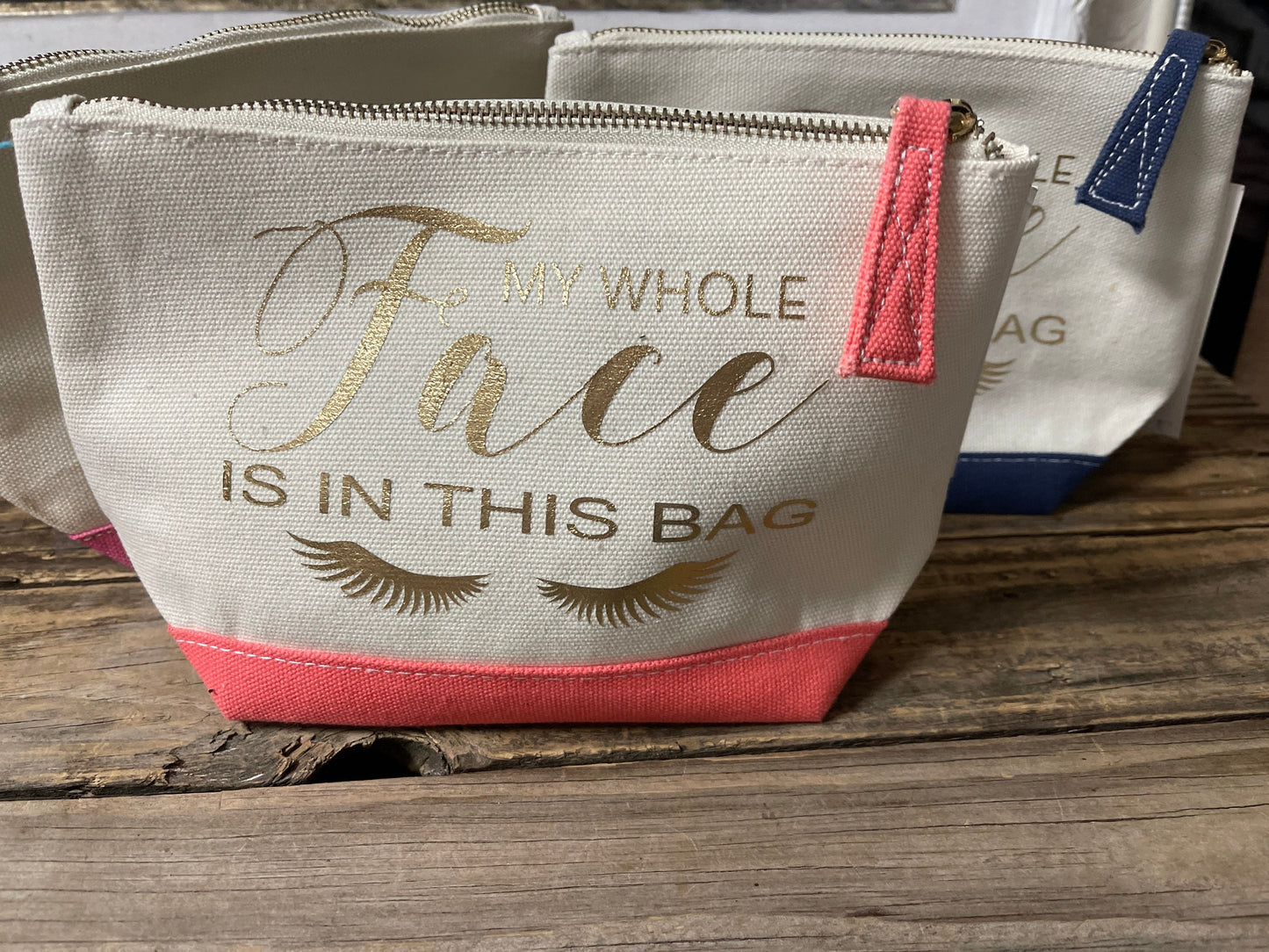 makeup bag, my whole face is in this bag, personalized makeup bag