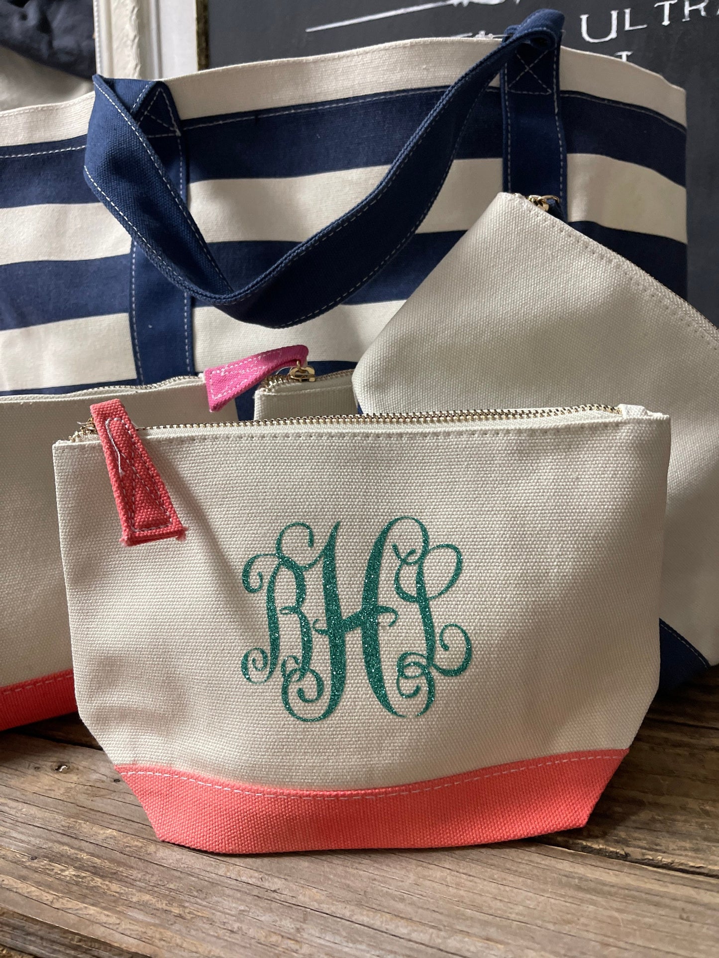 Monogrammed makeup bag