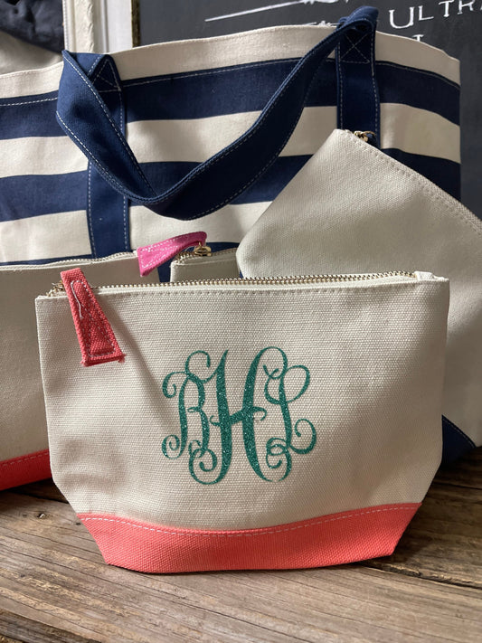Monogrammed makeup bag