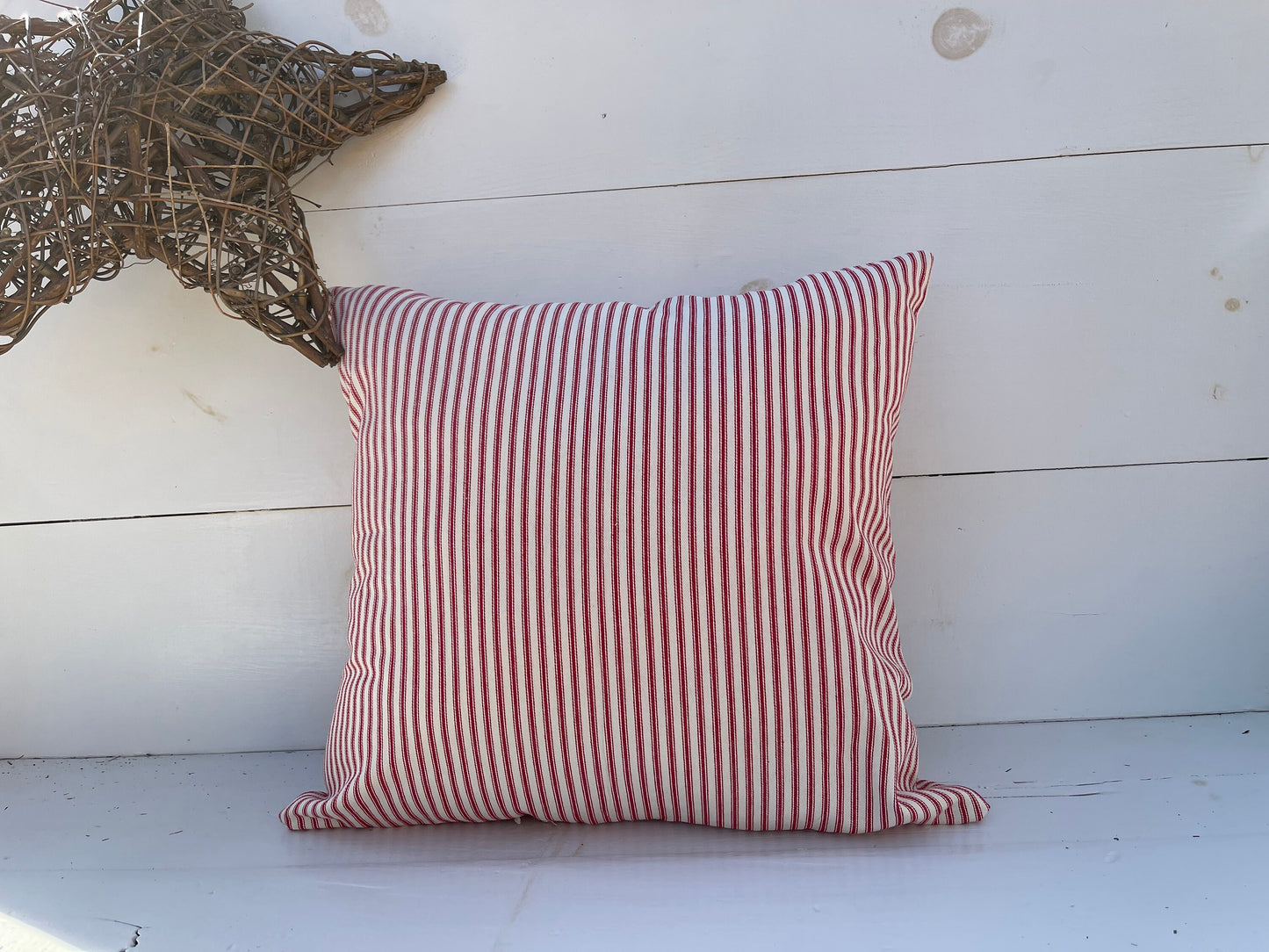 Ticking striped pillow cover, farmhouse pillow, striped pillow cover, decorative pillow, lake house pillow
