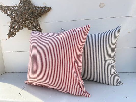 Ticking striped pillow cover, farmhouse pillow, striped pillow cover, decorative pillow, lake house pillow