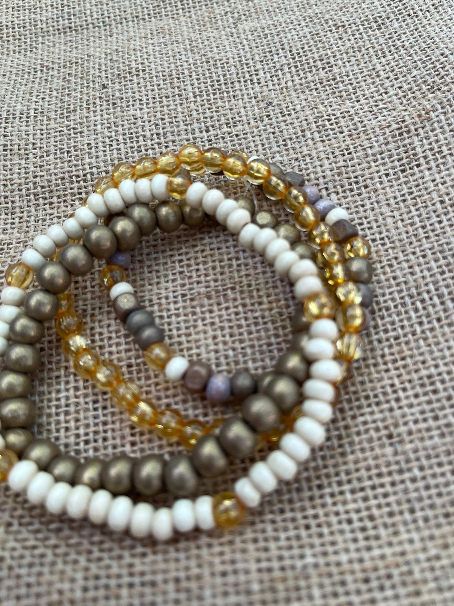 Beaded bracelet mineral tones