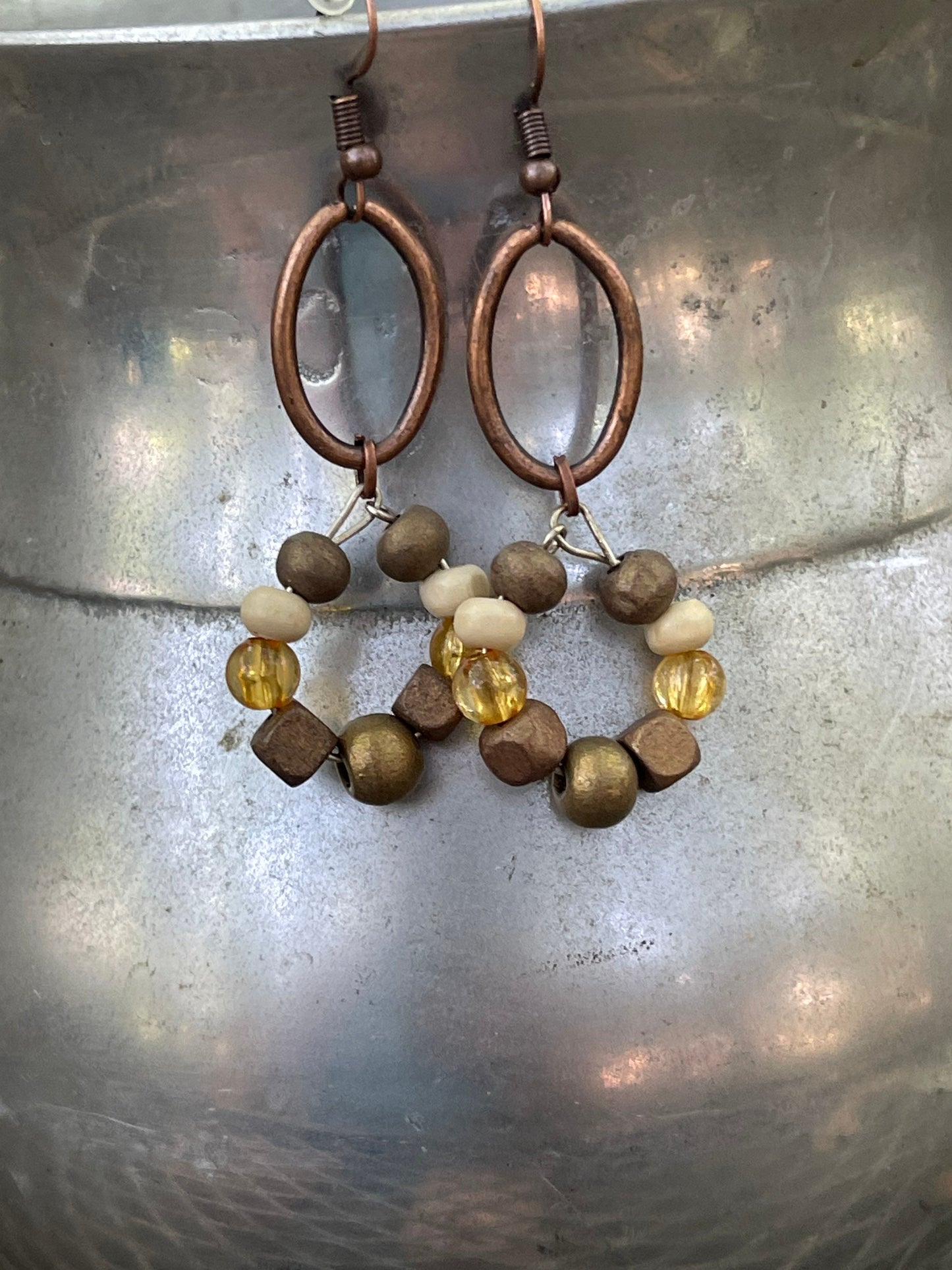 Beaded earrings mineral colors