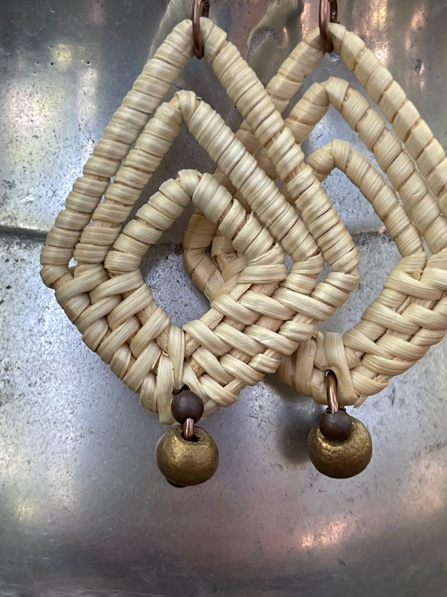 Rattan woven earrings