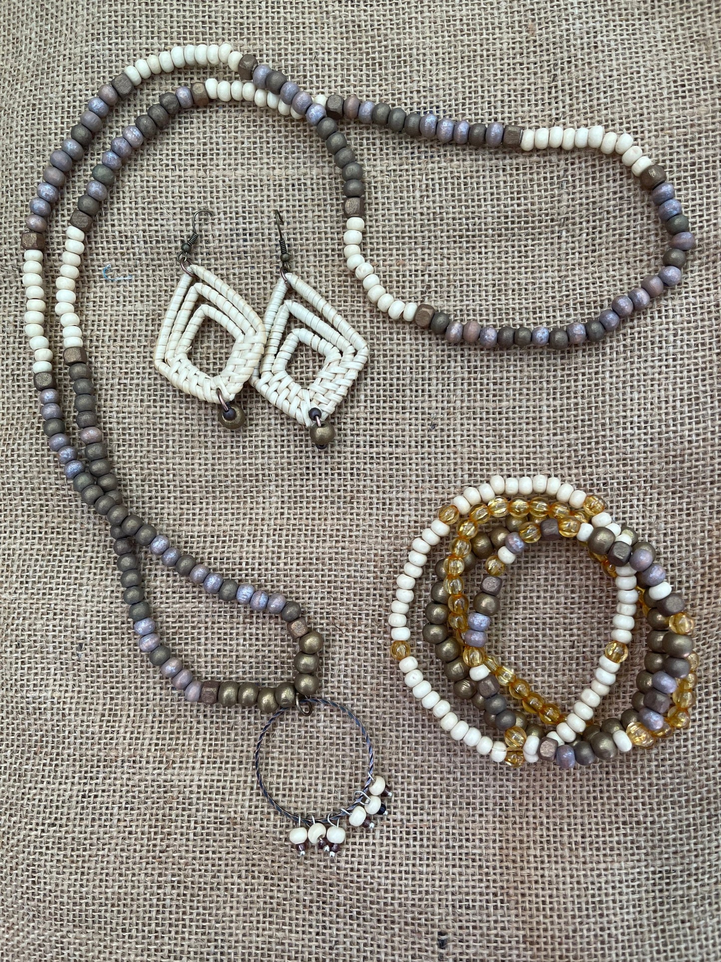 Rattan woven earrings