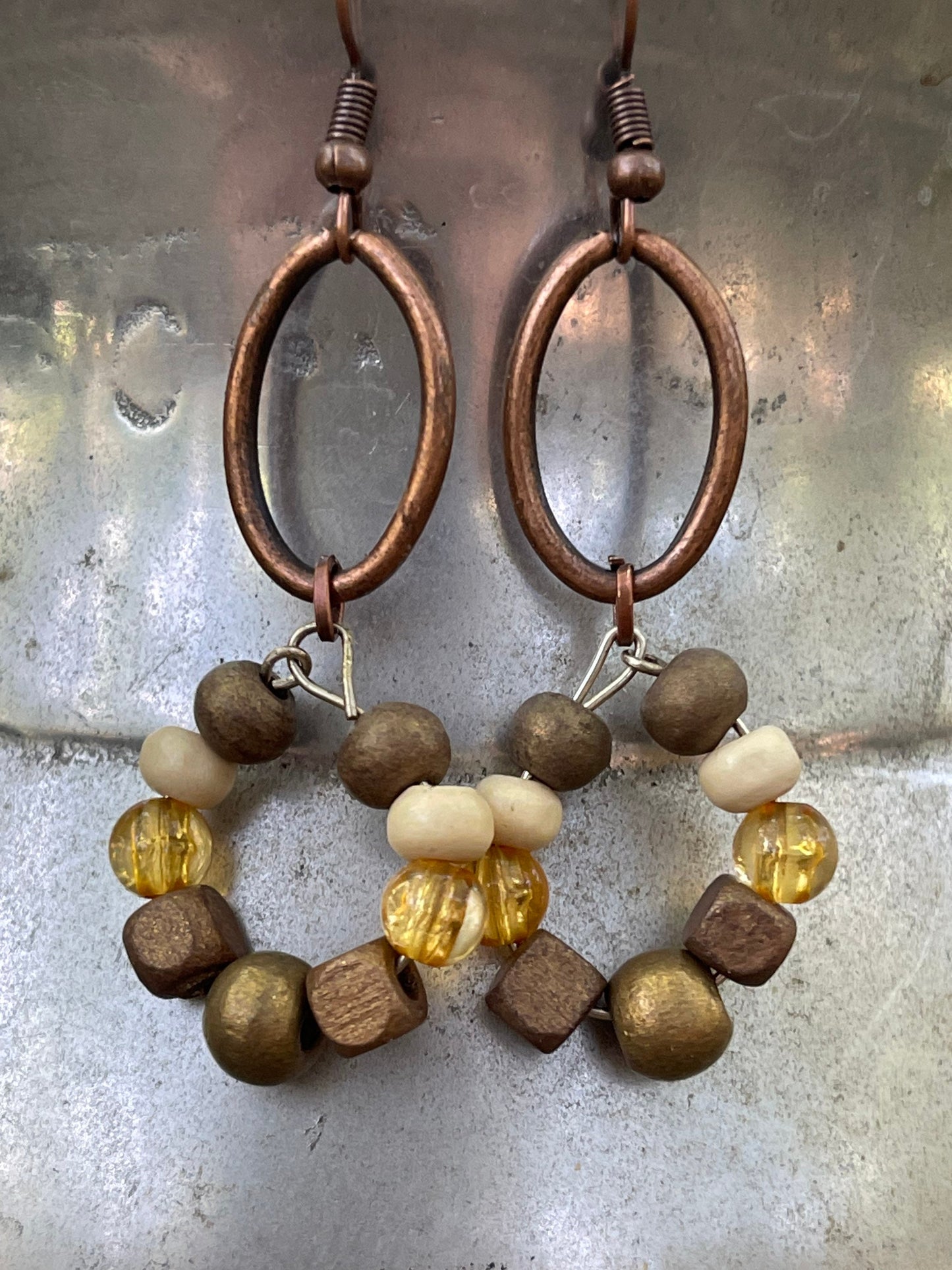 Beaded earrings mineral colors