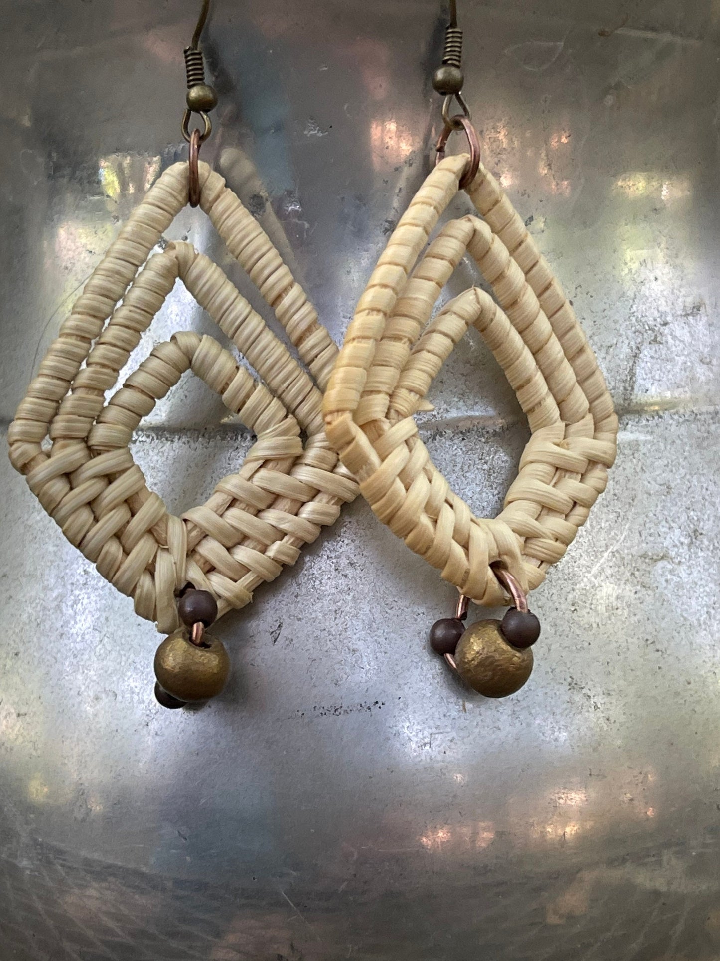 Rattan woven earrings