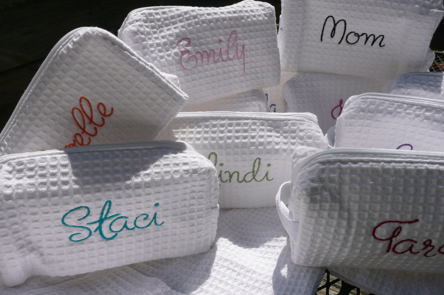Personalized cosmetic bag, monogrammed makeup bag,