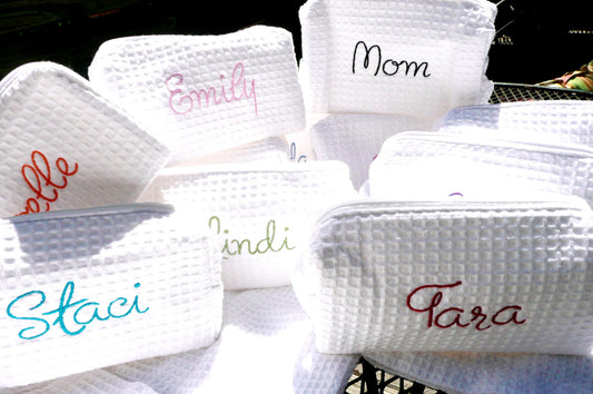 Personalized cosmetic bag, monogrammed makeup bag,