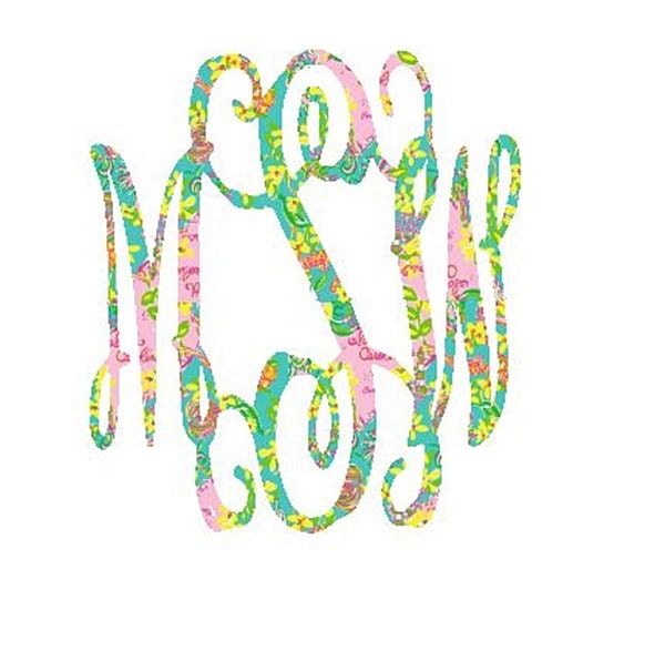 Monogrammed pillow case, lilly inspired monogram