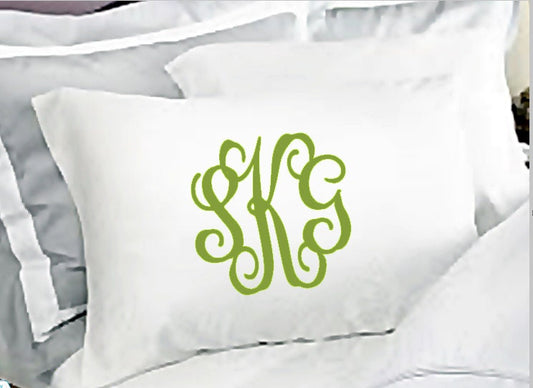 Monogrammed pillow case,