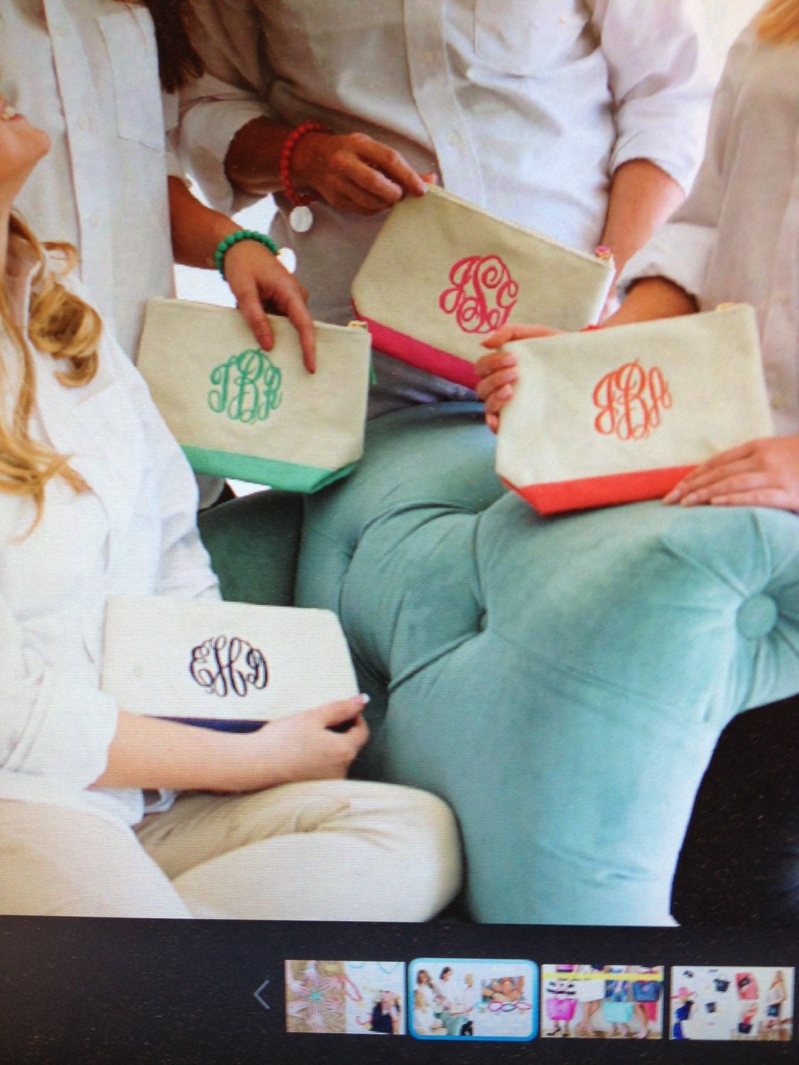 Monogrammed makeup bag