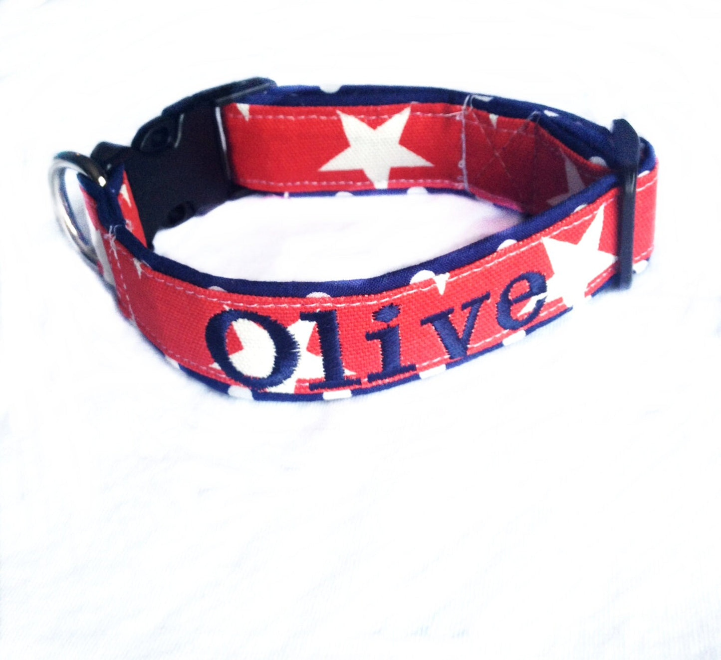 Red white blue dog collar, Monogrammed Dog Collar,personalized dog collar, patriotic dog collar