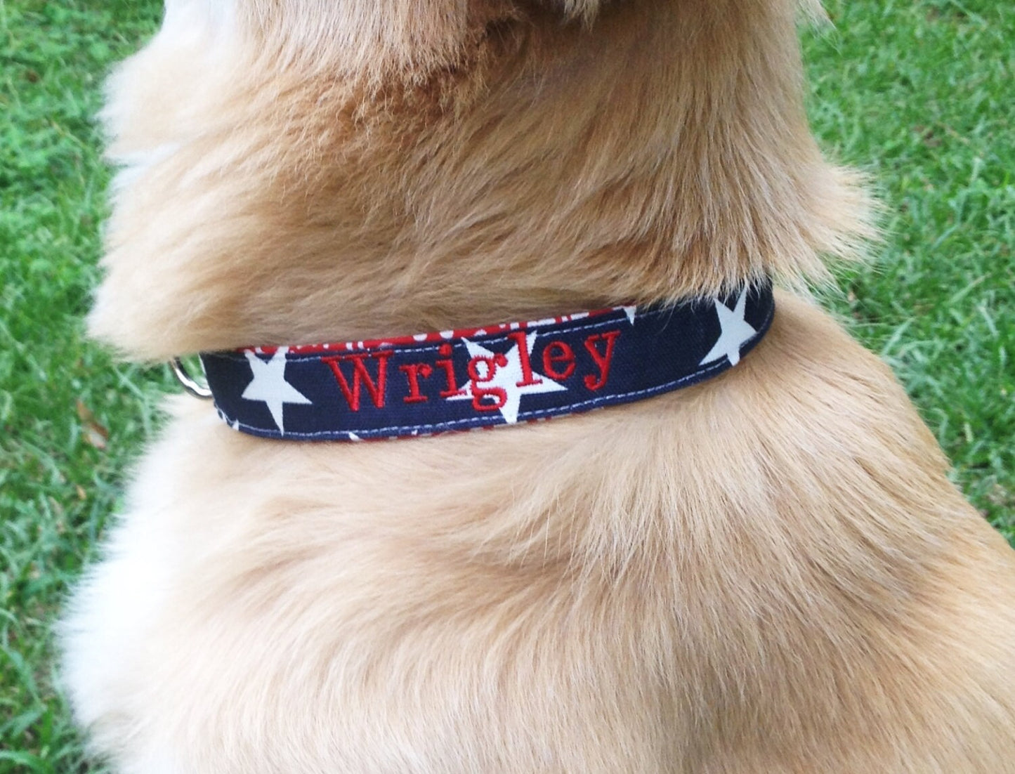 Red white blue dog collar, Monogrammed Dog Collar,personalized dog collar, patriotic dog collar