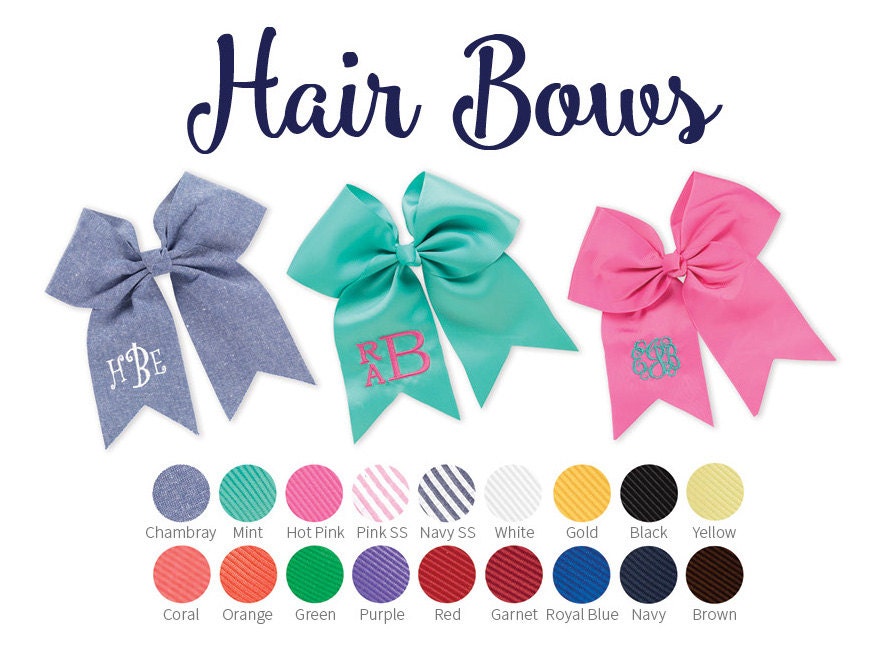 Monogrammed hair bow, girls hair bow