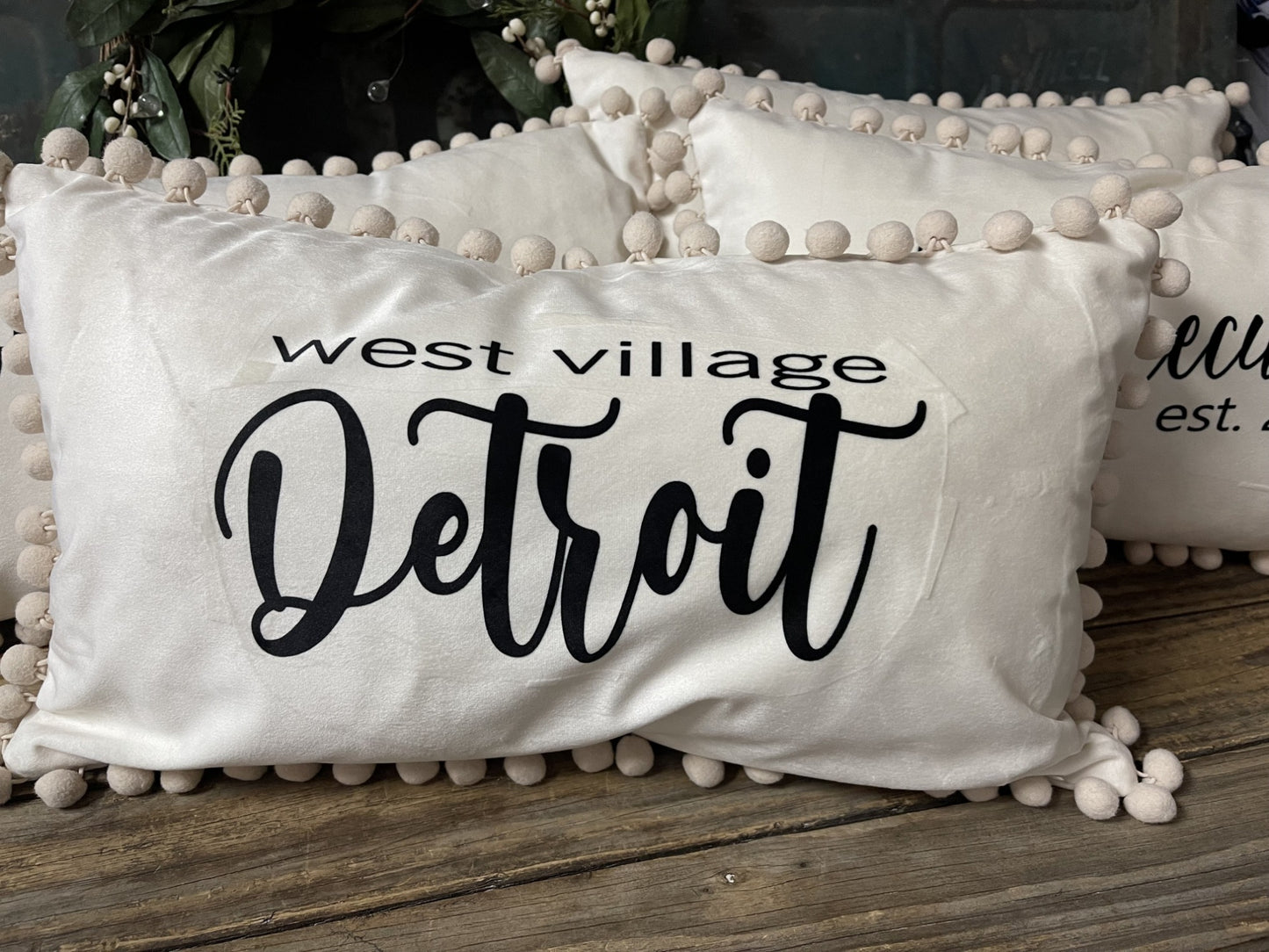 Personalized pillow, farmhouse style pillow with words